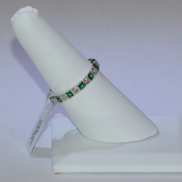 Sterling Silver Emerald Stackable Eternity Ring
